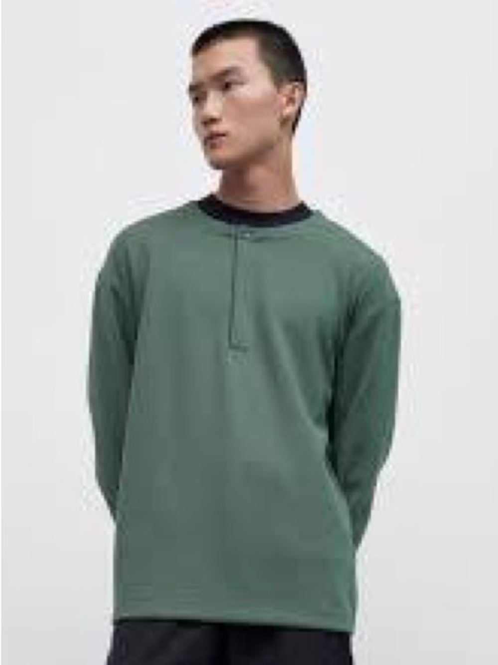 Lululemon Softstreme Oversized Fit Long Sleeve Henley Green Men’s Size Medium